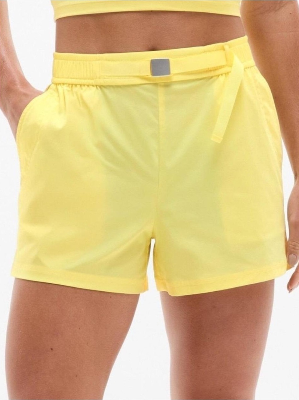 NWT Athleta Highland High Rise 3.5” Utility Shorts Citron Yellow Medium